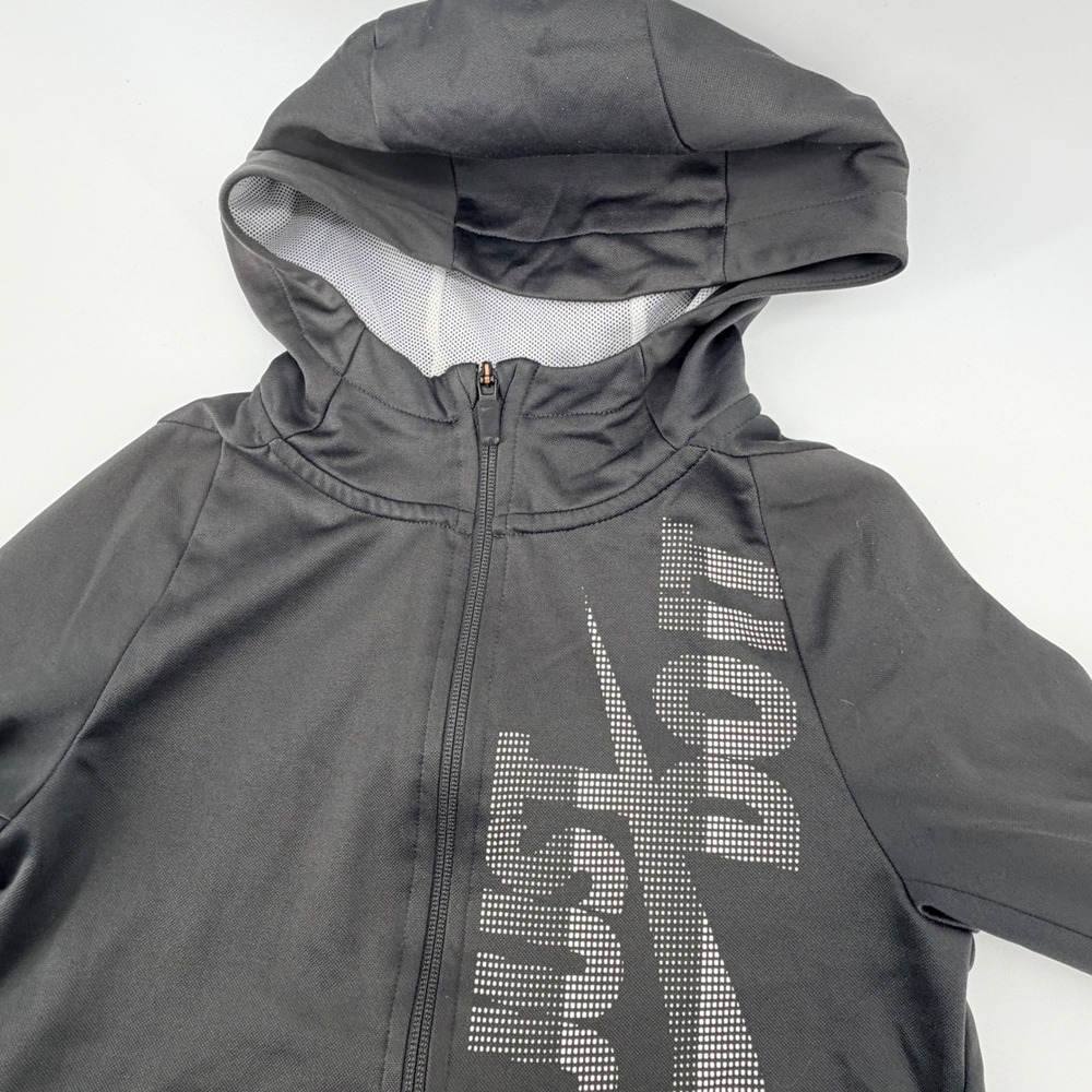 Nike Dri Fit Black Just Do It Full‎ Zip Hoodie Youth Boys Small